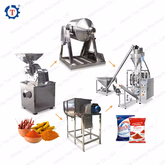 High Efficiency Spice Grinding Machine Mixing Machine Powder Packing Processing Line
